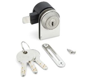 Sugatsune America SL1300GL-G1001 Glass Door Cam Lock, 1-9/16" x 1-9/16" Size - Nickel Finish