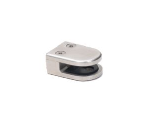 Sugatsune America SL9303VA2 Half Moon Glass Clamp, 1-3/4" Overall Length - Satin Stainless Steel Finish