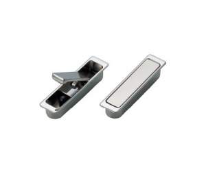 Sugatsune America SLFH-100BK-00 Rectangle Lever Handle, With Spring, 3-15/16" Length - Polished & Satin Nickel Finish