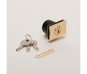 Sugatsune America SLGS-GL5-GP-G1001 Glass Door Cam Lock - Gold Finish