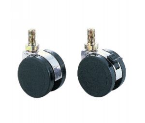 Sugatsune America SLGX-60-N12 Twin Wheel Swivel Caster Without Brake, Threaded Stem Mount, 330 lb Weight Capacity