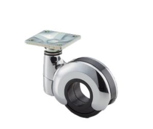 Sugatsune America SLPLN50PCR Ball Bearing Swivel Caster Without Brake, Plate Mount, 176 lb Weight Capacity - Chrome Finish