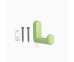 Sugatsune America SLPXB-GR05-111-LGN Rubber Decorative Single Hook, 2" Long - Green Finish