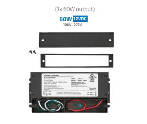 Tresco Lighting RSL-12DCH60X1-1 Industrial Wall Dimmable Hardwire Power Supply, 12Volts, 60Watts