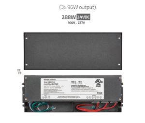 Tresco Lighting RSL-24DCH96X3-1 Industrial Wall Dimmable Hardwire Power Supply, 24Volts, 288Watts