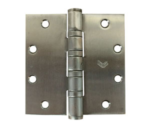 BAHCO BB0199-NRP-32D 5x4.5in Hinge-Full Mortise-Heavy Weight-Ball Bearing-Non Removable Pin-Stainless Steel Base-Satin Finish