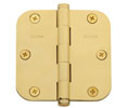 Baldwin 1135I 3.5x3.5in 5/8in Radius Corner Hinge-Full Mortise-Standard Weight-Plain Bearing-Brass Base