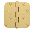 Baldwin 1140I 4x4in 5/8in Radius Corner Hinge-Full Mortise-Standard Weight-Plain Bearing-Brass Base