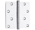 Baldwin 1440I 4x4in 1/4in Radius Corner Hinge-Full Mortise-Standard Weight-Plain Bearing-Brass Base