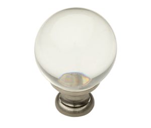 Baldwin 4301.150 Crystal Cabinet Knob, 1.19" Diameter - Satin Nickel Finish