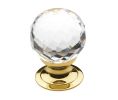 Baldwin 4318.030 Crystal Cabinet Knob, 1.19" Diameter - Polished Brass Finish