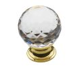 Baldwin 4319.030 Crystal Cabinet Knob, 1.56" Diameter - Polished Brass Finish