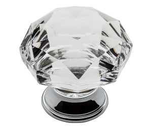 Baldwin 4325.260 Crystal Cabinet Knob, 1.75" Diameter - Polished Chrome Finish