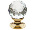 Baldwin 4334.030.S Swarovski Crystal Cabinet Knob, 1.19" Diameter - Polished Brass Finish