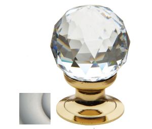 Baldwin 4334.150.S Swarovski Crystal Cabinet Knob, 1.19" Diameter - Satin Nickel Finish