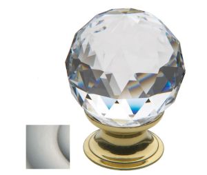 Baldwin 4336.030.S Swarovski Crystal Cabinet Knob, 1.56" Diameter - Satin Nickel Finish