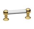 Baldwin 4343.030 Crystal Cabinet Pull, 3" Center to Center - Polished Brass Finish