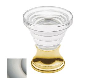 Baldwin 4354.150 Crystal Cone Cabinet Knob, 1.19" Diameter - Satin Nickel Finish