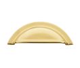 Baldwin 4424.030.BIN Cup Cabinet Pull, 4" Center to Center - Polished Brass Finish