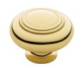 Baldwin 4447.030.BIN Ring Deco Cabinet Knob, 1.5" Diameter - Polished Brass Finish