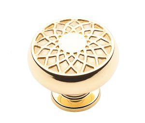 Baldwin 4636.030.BIN Couture Collection Cabinet Knob, 1.27" Diameter - Polished Brass Finish