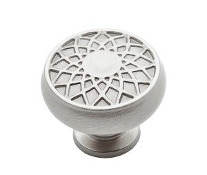 Baldwin 4636.150.BIN Couture Collection Cabinet Knob, 1.27" Diameter - Satin Nickel Finish
