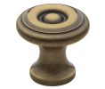 Baldwin 4650.050.BIN Colonial Cabinet Knob, 1" Diameter - Satin Brass And Black Finish
