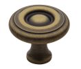 Baldwin 4660.050.BIN Colonial Cabinet Knob, 1.5" Diameter - Satin Brass And Black Finish