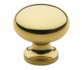 Baldwin 4704.030.BIN Ornamental Cabinet Knob, 1" Diameter - Polished Brass Finish