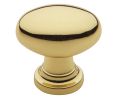 Baldwin 4910.030.BIN Oval Cabinet Knob, 1.125" x .75" Diameter - Polished Brass Finish