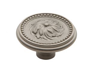 Baldwin 4932.150.BIN Ornamental Cabinet Knob, 2" Diameter - Satin Nickel Finish