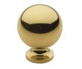 Baldwin 4960.030.BIN Spherical Cabinet Knob, 1" Diameter - Polished Brass Finish