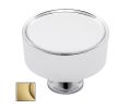 Baldwin 4973.060.BIN Hollywood Hills Cabinet Knob, 1.5" Diameter - Satin Brass And Brown Finish