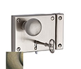 Baldwin 5704.050 Small Horizontal Cylinder Rim Lock - Satin Brass and Black