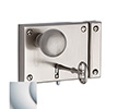 Baldwin 5704.264 Small Horizontal Cylinder Rim Lock - Satin Chrome
