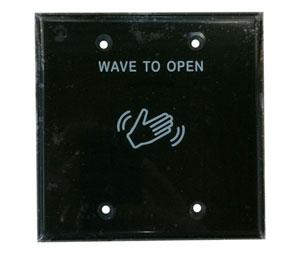 BEA 70.5227 Double Gang Black Faceplate with "Wave to Open" Text & Artwork