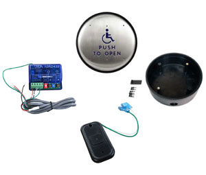 BEA PUSH PLATE 6R 433 Push Plate Package with 433 MHz Transmitters and Receivers - 6" Round