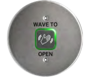 BEA 10MS41-R Magic Switch® Stainless Steel Round Touchless Actuator – Text + Hand Logo