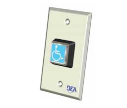 BEA 10ACPBSSL 2" x 4" Button with Handicap Logo Only - Blue Illuminated