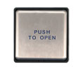 BEA 10EMS475 Panther 4-3/4" Square Slim Profile Push Plate, Blue "Push to Open" Text Only