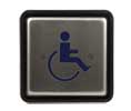 BEA 10PBS45LL 4 1/2" Square Stainless Push Plate with Blue Handicap Logo Only