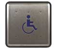 BEA 10PBS6LL  6" Square Stainless Push Plate, Blue Handicap Logo Only