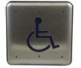 BEA 10PBSLL 4 3/4" Square Stainless Steel Push Plate, Blue Handicap Logo Only