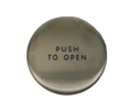 BEA 10PBR 6" Round Stainless Push Plate, Blue "Push To Open" Text Only
