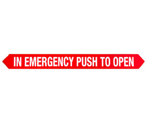 Besam 19-24-001 Decal - Push to Open/Long Red