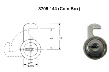 Bobrick 3706 144 Lock And Key Coin Box