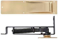 Bommer 7801-652 Horizontal Spring Pivot with Floor Plate-Light Duty-Hold Open-Steel Trim-Satin Chrome Plated