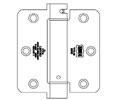 Bommer LB4311-350-651 3.5x3.5in Single Acting Spring Hinge-Full Mortise-Residential Weight-Lube Bearing-Steel Base-Polished Chrome Plated