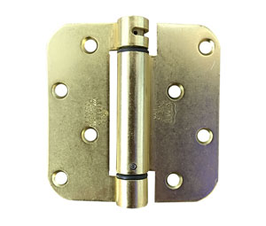 Bommer LB4382-400-633 4x4in Single Acting Spring Hinge-Full Mortise-Residential Weight-Lube Bearing-Steel Base-Satin Brass Plated