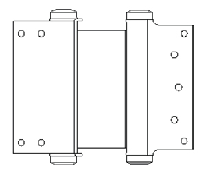 Bommer 3024-5-1.125-601 Double Acting Spring Hinges, 3000 Series, 5" Clamp Flange, 1-1/4" Door Thickness, Steel, Black